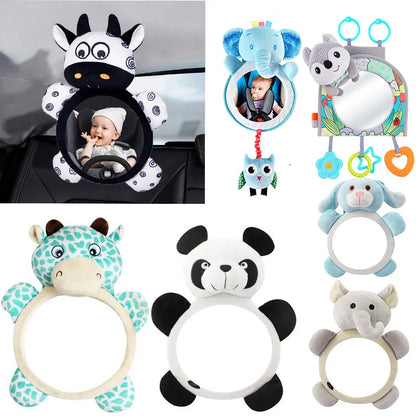 Black White View Back Seat Mirror Baby Car Mirror Safety Seat Headrest Rearview Mirror Baby Facing Rear Ward Car Kids Monitor