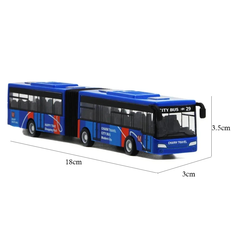 15CM Alloy Simulation Bus Car Model Children's Toy Pull Back Bus Inertia City Car Early Education Toy for Boy Girl Birthday Gift