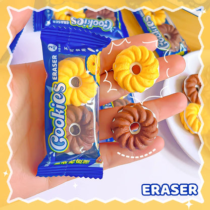 Kawaii stationery items School teacher gift Office Supplies classroom back to school cookie Carton Rubber Erasers cute things