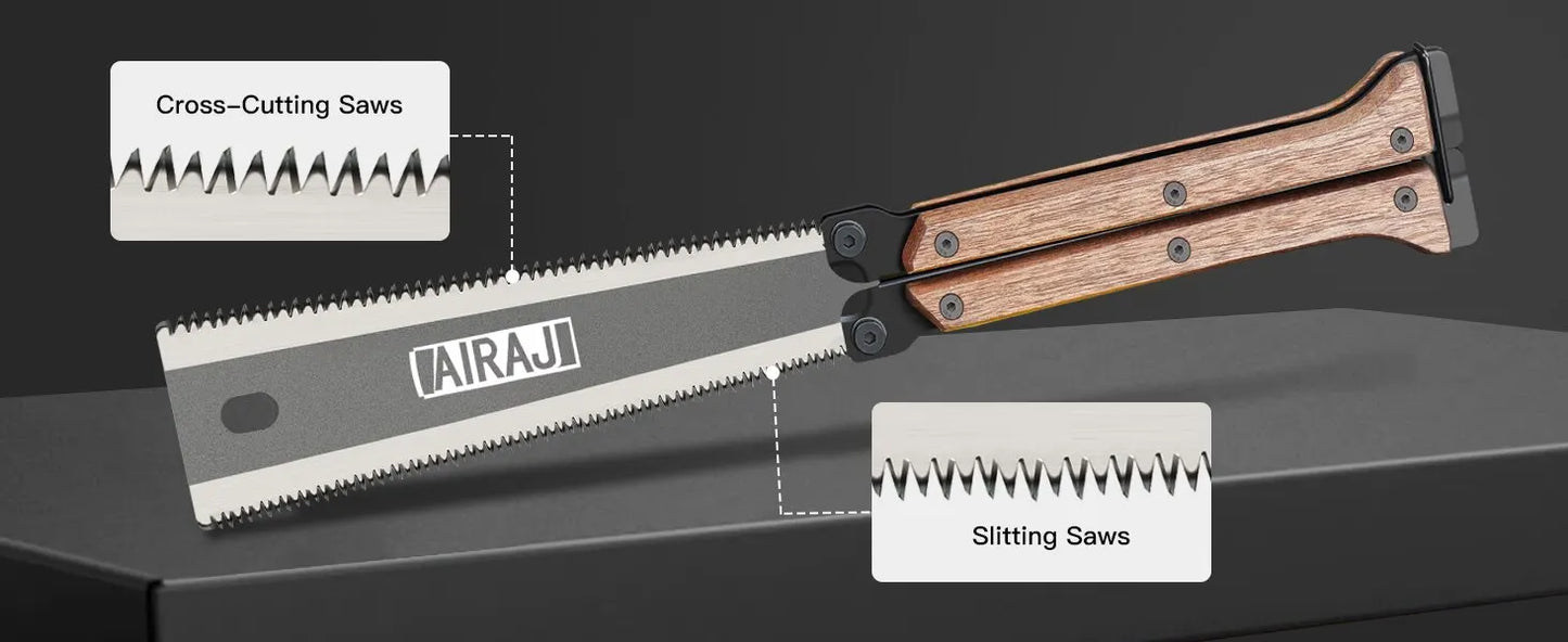 AIRAJ Folding Saw SK5 Steel Pocket Garden Saw Japanese Saw, Flush Cut Trim Saw For Woodworking