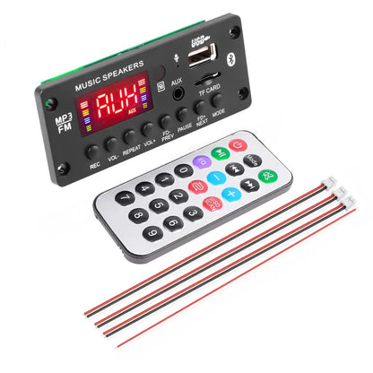 2*25W 50W Amplifier 12V MP3 Player Decoder Board Bluetooth 5.0 Car FM Radio Module TF USB AUX WMA Player Decoder Handsfree