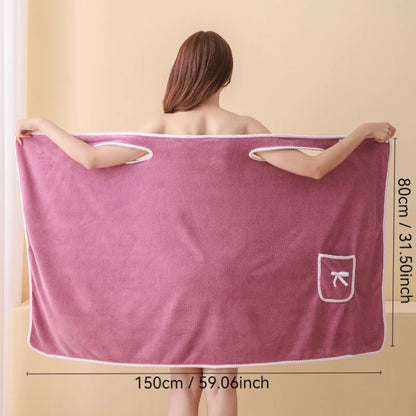 Womens Bath Towels Girls Wearable 140*85Cm Fast Drying Bathing Beach Spa Bathrobes Wash Clothing, Shower Bath And Gym Towel