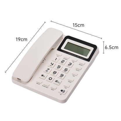 Desktop Corded Landline Phone Fixed Telephone with LCD Display Mute/ Pause/ Hold/ Flash/ Redial/ Hands Free/ Calculator