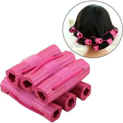 6Pcs Self-adhesive Hair Curler DIY Wavy Hair Rollers Soft Flower Shape Magic Foam Sponge Hair Curling Styling Barber Accessories