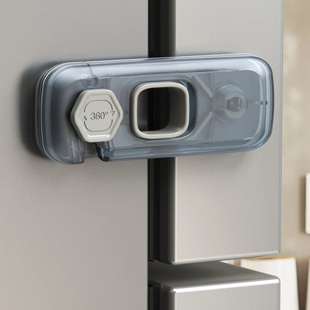 5pcs Home Refrigerator Lock Self-Adhesive Fridge Freezer Door Catch Lock Toddler Kids Child Cabinet Safety Lock Baby Safety Lock