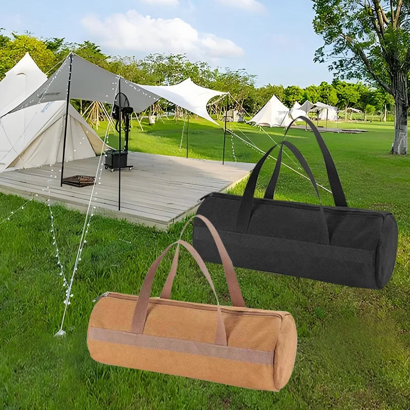 Camping Tools Storage Bag Large Capacity Cylinder Tent Stake Bag Lightweight Tent Peg Ground Nail Holder Bag for Outdoor Camping