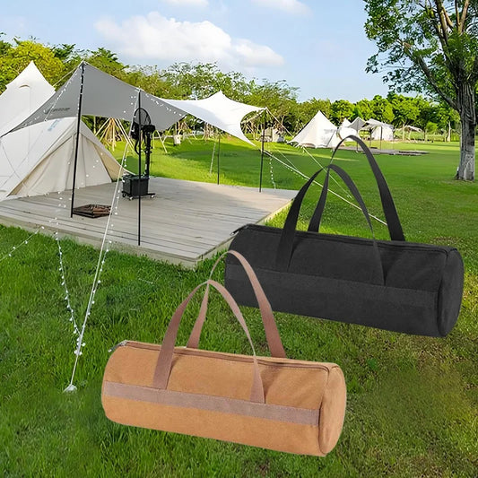 Camping Tools Storage Bag Large Capacity Cylinder Tent Stake Bag Lightweight Tent Peg Ground Nail Holder Bag for Outdoor Camping