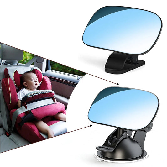 Car Rearview Mirror Wide View Safety Mirror For Windshield Infant Car Seats Clear Reflection 360-Degree Rotatable Adjustable