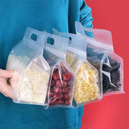5pcs Reusable Leakproof Food Storage Bags For Nut Grain Vegetable Fruit And Snack Kitchen Organizer Storage Containers