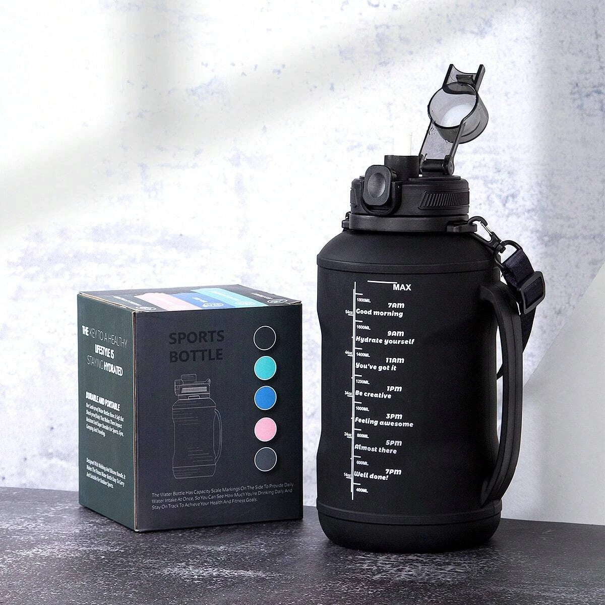 2L/64oz Silicone Water Bottles Collapsible Travel Water Bottle Roll Up Foldable Water Bottles With Straws Travel Camping Hiking