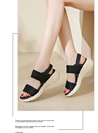 Women's Platform Sport Sandals Summer 2025 Comfortable Woman Shoes Fashionable Beach Green Sandal Black Sandalias De Mujer