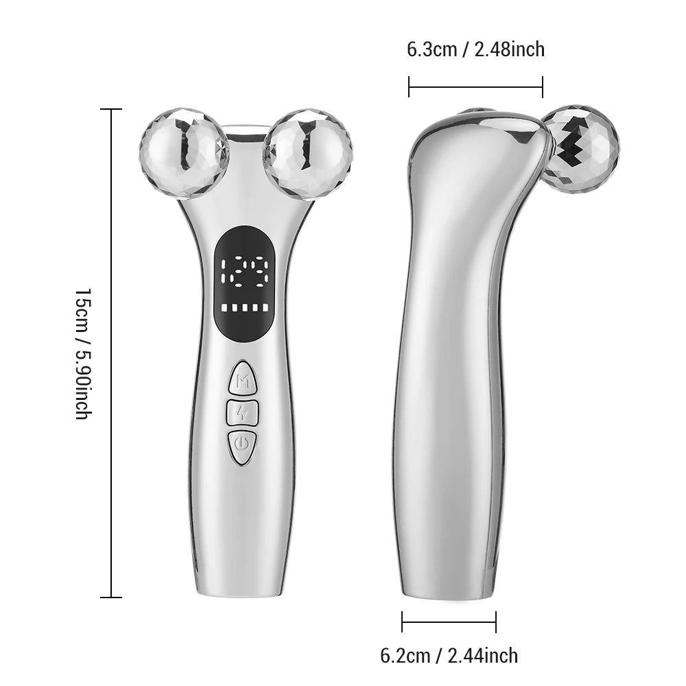 4D Roller Facial Massager EMS Face Lift Device V-Face Slimmer Skin Tightening Double Chin Remover Eye Care Massage Beauty Roller