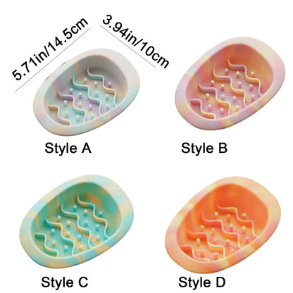 Silicone Pet Slow Food Bowl Help Healthy Multiple Colors Pet Licking Pad Anti Overturning Anti Knock Pet Bowl for Dogs and Cats