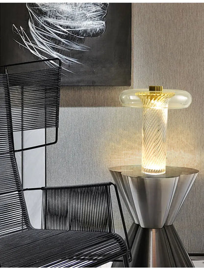 Nordic  personalized twisted glass desk lamp modern LED decorative lamp study bedroom bedside designer Table lamp