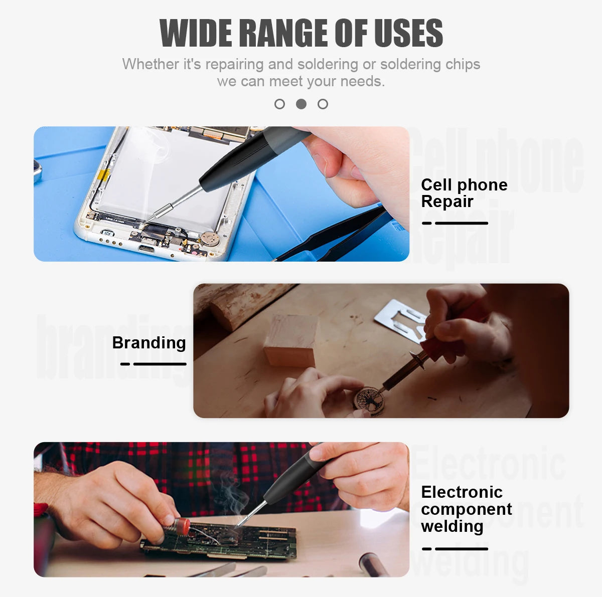 JCD 80W Electric Soldering Iron Adjustable Temperature Replaceable Soldering Iron Head Soldering Iron Pen Welding Kit 908S