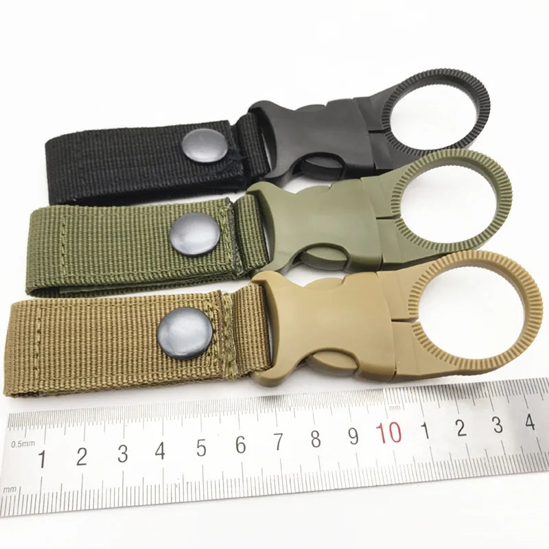 Webbing Buckle Hook Water Bottle Holder Clip Outdoor Nylon EDC Climb Carabiner Belt Backpack Hanger Camp Carabiner Belt Clip