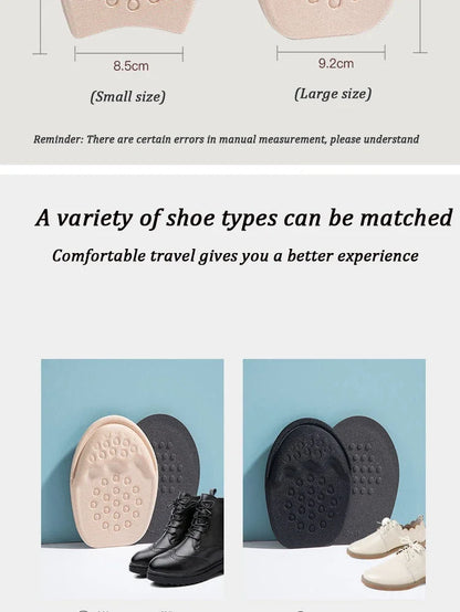Half Insoles for Shoes Inserts Forefoot Insert Non-slip Sole Cushion Reduce Shoe Size Filler High Heels Pain Relief Shoe Pads