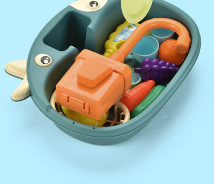 Kids Kitchen Sink Toys Simulation Electric Dishwasher Mini Kitchen Food Pretend Play House Toy Set Children Role Play Girl Toys