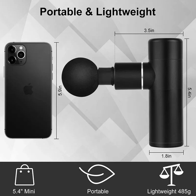 Portable Massage Gun Mini Pocket Massager Deep Muscle Vibration Relief Pain Relax Fitness Therapy for Body Massage Relaxation