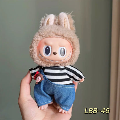 POP Labubu baby clothes 17cm plush vinyl labubu sit-down party first-generation and second-generation suit, clothes only