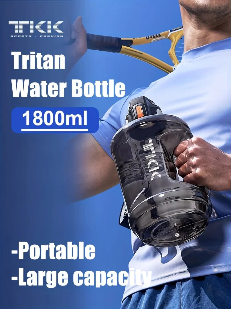 1800Ml Large Sports Plastic Water Bottle with Straw Lid Lock for Hydration, Gym Workouts, Outdoor Fitness, Travel, Camping