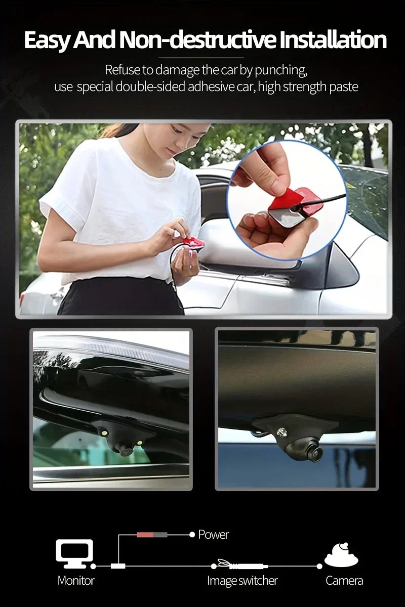 QueenDer Car Backup Rear View Parking Camera for Vehicles