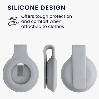 Silicone Steel Clip Compatible with Apple AirTag - Protective Silicone Clip for Tracker Protect Keychain Silicone Cover