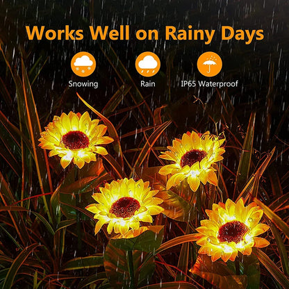 Simulated Outdoor Solar Sunflowers Smart Sense Garden Lights Yard Wedding Thanksgiving Decor Light Waterproof LED Lawn Light