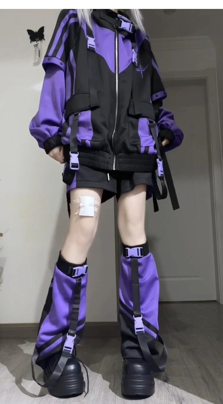 Oversize Jacket Trench Coat Men And Women Autumn Solid Japanese Fashion Vintage Casual High Street Hooded Functional Wind