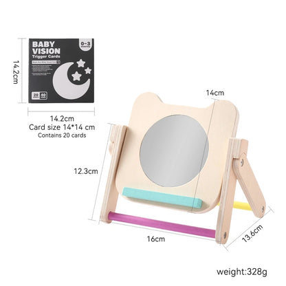 Black and White Newborn Mirror Toys Baby Tummy Time for Babies Montessori Development Crawl High Contrast Activity Sensory Toy