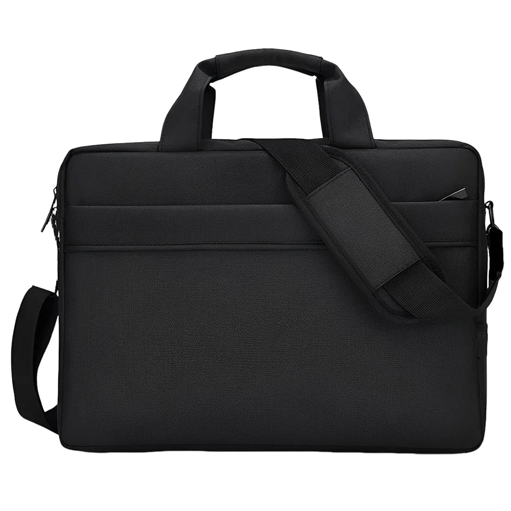 Laptop Carrying Case Shockproof Laptop Crossbody Bag Waterproof Nylon Laptop Handbag 3 Compartments for 14 Inch Laptop