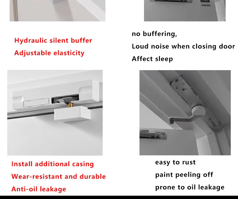 Door Damping Buffer Wooden Door Flat Outward Opening Invisible Door Home Closing Silent Hydraulic Door Closer Anti-pinch