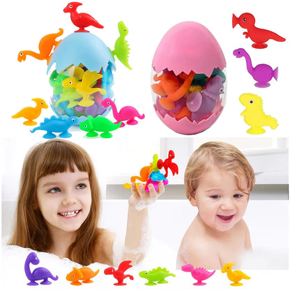 Baby Bath Toys Bathroom Suction Cup Set Soft Animal Dinosaur Building Blocks Children Funny Toy Parent-child Interactive Game