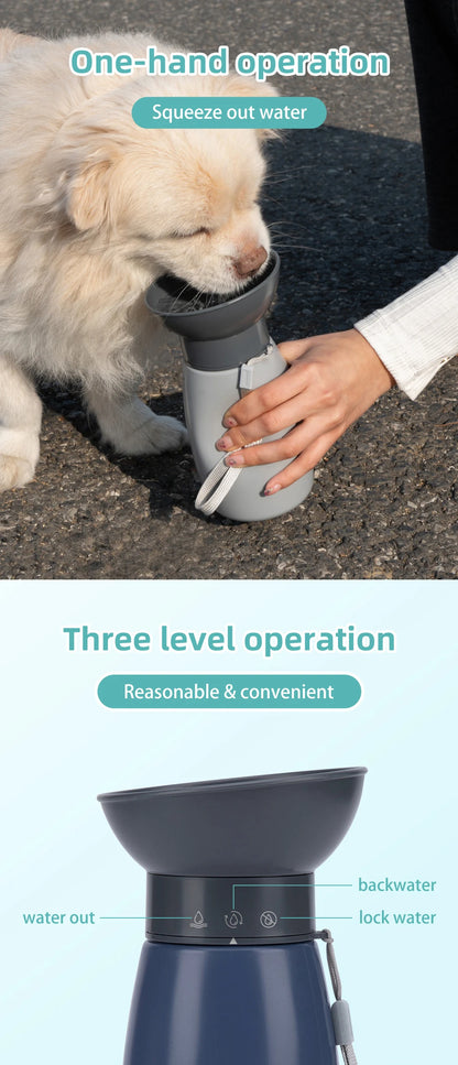 600ml Portable Dog Water Bottle Large Dogs High Capacity Fountain Water Dispenser Outdoor Dog Drinking Bowl Labrador Supplies