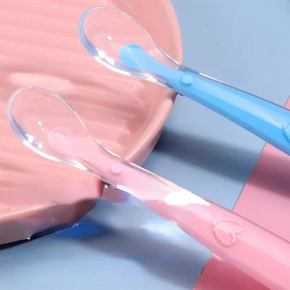 1pcs Soft Silicone Spoon Set Baby Stars Tableware Learning Training Spoon Children's Feeding Reborn Silicone Safe Utensils