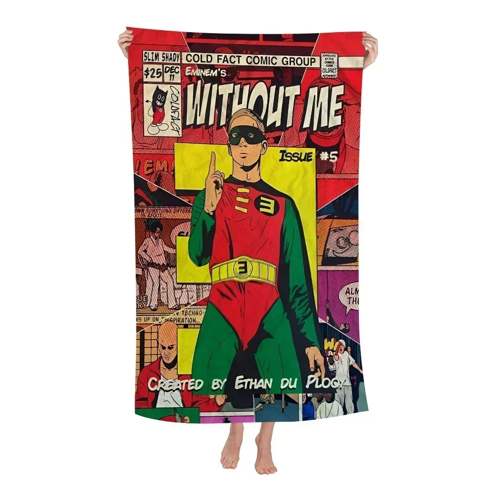 Super Rapper E-Eminems Cartoon Beach Towel Cute Kawaii Room Decor Bath Girls Children Hand Towels For Bathroom Shower
