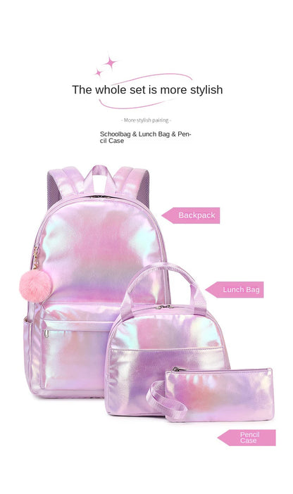 3 Pcs Set Children's School Bag Cute Student Backpacks for Teenager Girls Waterproof School bags With Lunch bag Pencil Case