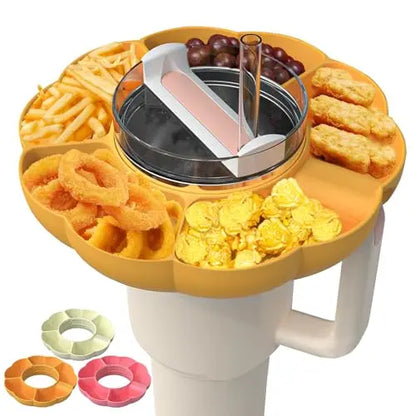 Reusable Silicone Snack Platters for Snack for Stanley Cup 40 Oz Tray Snack Divider Divided Container Food Tray Holder Outdoor