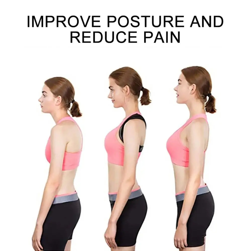 Polyester Back Straightener Adjustable Breathable Back Posture Corrector Black Support Back Brace Posture Corrector Fitness