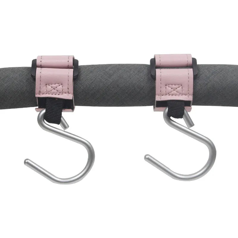 Baby Stroller Hooks 2Pcs Leather Hook  for Hanging Diaper Bags Kindergarten Universal Accessory