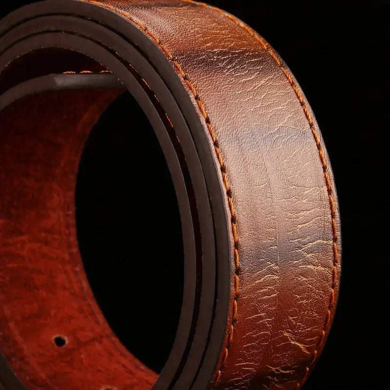 Men's Business Belt Smooth Buckle Leisure Belt Jeans Belt Suit Pants Belt