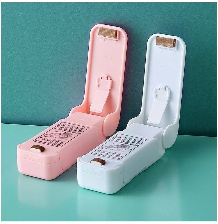 Portable Bag Heat Sealer Plastic Package Storage Bag Clip Mini Sealing Machine Handy Sticker Seal for Food Snack Kitchen Gadget