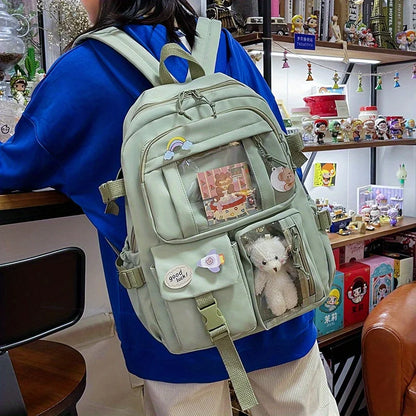 Large Capacity High School Student Backpack Female Korean Schoolbag Junior High School Student Girl Backpack