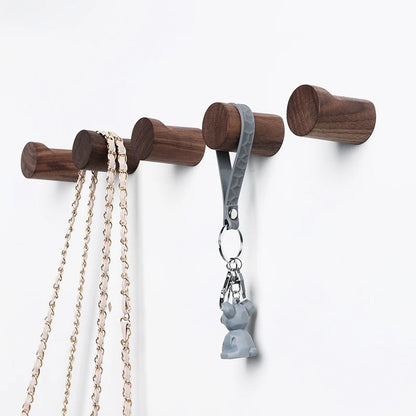 Wood Wall Hooks, Natural Wooden Coat Hooks Wall Mounted, Handmade Rustic Hat Hooks Heavy Duty for Hanging Towels, Clothes, Bags