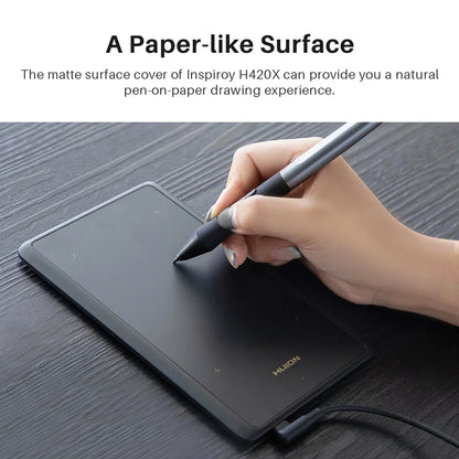Graphics Tablet HUION H420X Digital Drawing Tablet Graphic Tablet for Painting with Battery-Free Pen PW100 8192 L