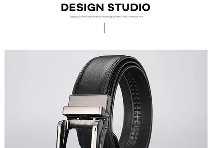 High quality men's automatic belt, business belt, adjustable belt, luxury belt, cowhide belt, ratchet belt