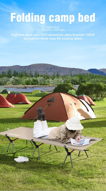 Camping Cot Folding Camping Bed Portable Outdoor Bed Comfortable Sleeping Cots for Adults & Kids Camping, Travel, RV