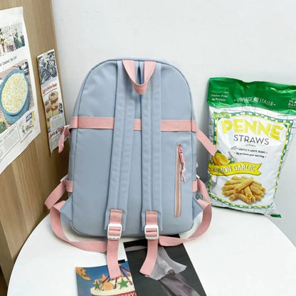 Portable Ins Students School Bags Large Capacity Bear High School Backpacks Multi Pockets Cartoon Teenage Shoulder Bags Girl