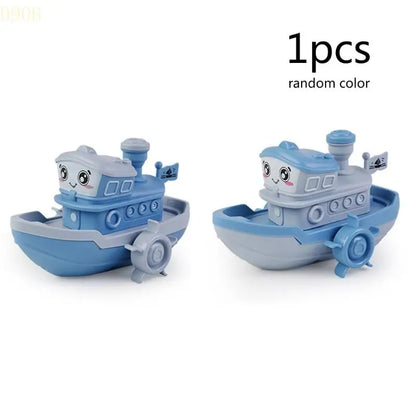 090B Bathtub Toy for Babies Lovely Cartoon Clockwork Float Cartoon Ship Boat Little Cruise Ship Interesting Clockwork Toy