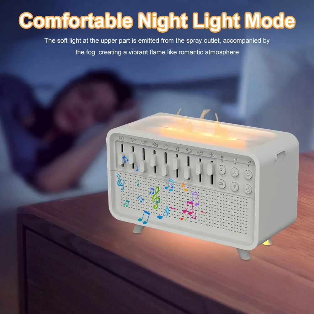 Bluetooth White Noise Machine with Aroma Diffuser Humidifier & Night Light 8 Natural Sounds 3-Level Dimming for Sleep Therapy
